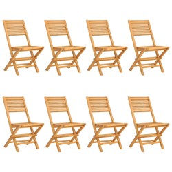 vidaXL Gartenstühle 8 Stk. Klappbar 47x62x90 cm Massivholz Teak