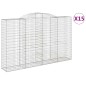 vidaXL Gabionen mit Hochbogen 15 Stk 300x50x180/200cm Verzinktes Eisen vidaXL Gabionen mit Hochbogen 15 Stk 300x50x180/200cm Verzinktes Eisen