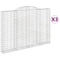 vidaXL Gabionen mit Hochbogen 3 Stk. 300x30x200/220cm Verzinktes Eisen vidaXL Gabionen mit Hochbogen 3 Stk. 300x30x200/220cm Verzinktes Eisen