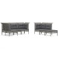 vidaXL 10-tlg. Garten-Lounge-Set mit Kissen Grau Poly Rattan vidaXL 10-tlg. Garten-Lounge-Set mit Kissen Grau Poly Rattan