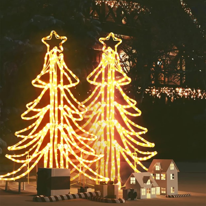vidaXL LED-Weihnachtsbäume 2 Stk. Klappbar Warmweiß 87x87x93 cm vidaXL LED-Weihnachtsbäume 2 Stk. Klappbar Warmweiß 87x87x93 cm
