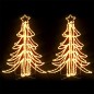 vidaXL LED-Weihnachtsbäume 2 Stk. Klappbar Warmweiß 87x87x93 cm vidaXL LED-Weihnachtsbäume 2 Stk. Klappbar Warmweiß 87x87x93 cm