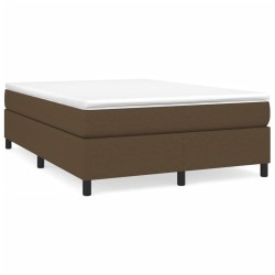 vidaXL Boxspringbett mit Matratze Dunkelbraun 140x200 cm Stoff
