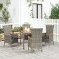 vidaXL 5-tlg. Garten-Essgruppe mit Kissen Grau Poly Rattan vidaXL 5-tlg. Garten-Essgruppe mit Kissen Grau Poly Rattan