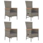 vidaXL 5-tlg. Garten-Essgruppe mit Kissen Grau Poly Rattan vidaXL 5-tlg. Garten-Essgruppe mit Kissen Grau Poly Rattan