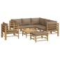 vidaXL 8-tlg. Garten-Lounge-Set mit Kissen Taupe Bambus vidaXL 8-tlg. Garten-Lounge-Set mit Kissen Taupe Bambus