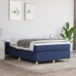 vidaXL Boxspringbett mit Matratze Blau 120x200 cm Stoff vidaXL Boxspringbett mit Matratze Blau 120x200 cm Stoff