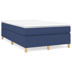 vidaXL Boxspringbett mit Matratze Blau 120x200 cm Stoff