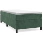 vidaXL Boxspringbett mit Matratze Dunkelgrün 90x190 cm Samt