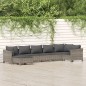 vidaXL 7-tlg. Garten-Lounge-Set mit Kissen Grau Poly Rattan