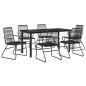 vidaXL 7-tlg. Garten-Essgruppe Schwarz PVC-Rattan vidaXL 7-tlg. Garten-Essgruppe Schwarz PVC-Rattan