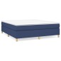 vidaXL Boxspringbett mit Matratze Blau 160x200 cm Stoff vidaXL Boxspringbett mit Matratze Blau 160x200 cm Stoff