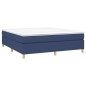 vidaXL Boxspringbett mit Matratze Blau 160x200 cm Stoff vidaXL Boxspringbett mit Matratze Blau 160x200 cm Stoff