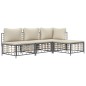 vidaXL 4-tlg. Garten-Lounge-Set mit Kissen Anthrazit Poly Rattan vidaXL 4-tlg. Garten-Lounge-Set mit Kissen Anthrazit Poly Rattan