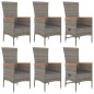 vidaXL 7-tlg. Garten-Essgruppe mit Kissen Grau Poly Rattan vidaXL 7-tlg. Garten-Essgruppe mit Kissen Grau Poly Rattan