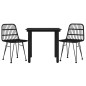 vidaXL 3-tlg. Garten-Essgruppe Schwarz Poly Rattan vidaXL 3-tlg. Garten-Essgruppe Schwarz Poly Rattan