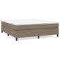 vidaXL Boxspringbett mit Matratze Taupe 180x200 cm Stoff vidaXL Boxspringbett mit Matratze Taupe 180x200 cm Stoff
