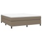 vidaXL Boxspringbett mit Matratze Taupe 180x200 cm Stoff vidaXL Boxspringbett mit Matratze Taupe 180x200 cm Stoff