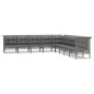 vidaXL 9-tlg. Garten-Lounge-Set mit Kissen Grau Poly Rattan vidaXL 9-tlg. Garten-Lounge-Set mit Kissen Grau Poly Rattan
