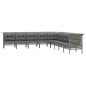 vidaXL 9-tlg. Garten-Lounge-Set mit Kissen Grau Poly Rattan vidaXL 9-tlg. Garten-Lounge-Set mit Kissen Grau Poly Rattan