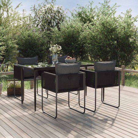 vidaXL 5-tlg. Garten-Essgruppe Schwarz 