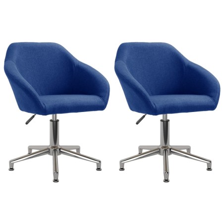 Esszimmerstühle 2 Stk. Drehbar Blau Stoff