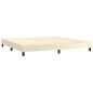 vidaXL Boxspringbett mit Matratze Creme 200x200 cm Kunstleder vidaXL Boxspringbett mit Matratze Creme 200x200 cm Kunstleder