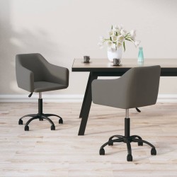 Esszimmerstühle 2 Stk. Drehbar Dunkelgrau Samt