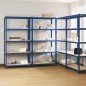 vidaXL Regale mit 5 Böden 4 Stk. Blau Stahl & Holzwerkstoff vidaXL Regale mit 5 Böden 4 Stk. Blau Stahl & Holzwerkstoff