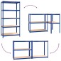 vidaXL Regale mit 5 Böden 4 Stk. Blau Stahl & Holzwerkstoff vidaXL Regale mit 5 Böden 4 Stk. Blau Stahl & Holzwerkstoff