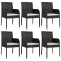 vidaXL 7-tlg. Garten-Essgruppe mit Kissen Schwarz Poly Rattan vidaXL 7-tlg. Garten-Essgruppe mit Kissen Schwarz Poly Rattan