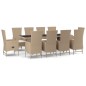 vidaXL 11-tlg. Garten-Essgruppe mit Kissen Beige Poly Rattan vidaXL 11-tlg. Garten-Essgruppe mit Kissen Beige Poly Rattan