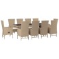 vidaXL 11-tlg. Garten-Essgruppe mit Kissen Beige Poly Rattan vidaXL 11-tlg. Garten-Essgruppe mit Kissen Beige Poly Rattan