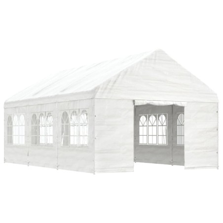 vidaXL Pavillon mit Dach Weiß 6,69 x 4,08 x 3,22 m Polyethylen
