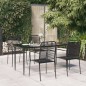 vidaXL 5-tlg. Garten-Essgruppe Schwarz Baumwollseil und Stahl vidaXL 5-tlg. Garten-Essgruppe Schwarz Baumwollseil und Stahl