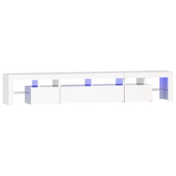 vidaXL TV-Schrank mit LED-Leuchten Hochglanz-Weiß 230x36,5x40 cm