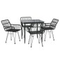 vidaXL 5-tlg. Garten-Essgruppe Schwarz Poly Rattan vidaXL 5-tlg. Garten-Essgruppe Schwarz Poly Rattan