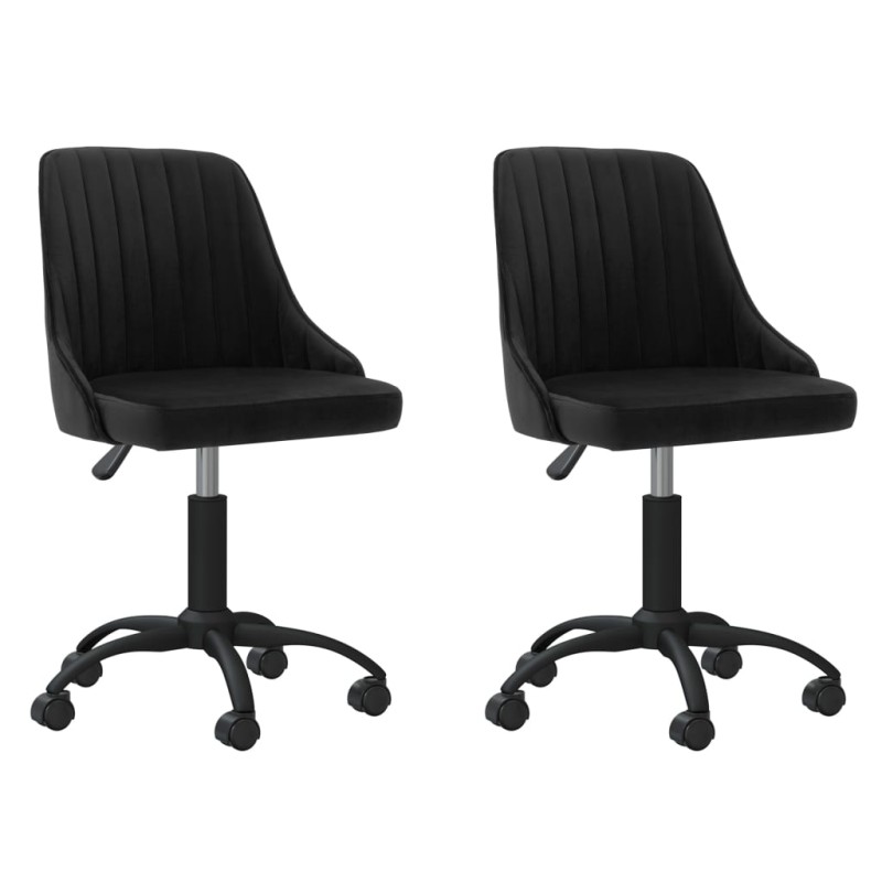 Esszimmerstühle 2 Stk. Drehbar Schwarz Samt Esszimmerstühle 2 Stk. Drehbar Schwarz Samt