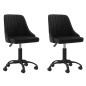 Esszimmerstühle 2 Stk. Drehbar Schwarz Samt Esszimmerstühle 2 Stk. Drehbar Schwarz Samt