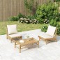vidaXL 3-tlg. Garten-Lounge-Set mit Kissen Creme Bambus vidaXL 3-tlg. Garten-Lounge-Set mit Kissen Creme Bambus