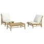 vidaXL 3-tlg. Garten-Lounge-Set mit Kissen Creme Bambus vidaXL 3-tlg. Garten-Lounge-Set mit Kissen Creme Bambus