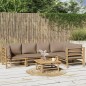 vidaXL 6-tlg. Garten-Lounge-Set mit Kissen Taupe Bambus vidaXL 6-tlg. Garten-Lounge-Set mit Kissen Taupe Bambus