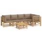 vidaXL 6-tlg. Garten-Lounge-Set mit Kissen Taupe Bambus vidaXL 6-tlg. Garten-Lounge-Set mit Kissen Taupe Bambus