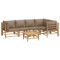 vidaXL 6-tlg. Garten-Lounge-Set mit Kissen Taupe Bambus vidaXL 6-tlg. Garten-Lounge-Set mit Kissen Taupe Bambus