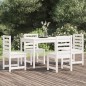 vidaXL 5-tlg. Garten-Essgruppe Weiß Massivholz Kiefer