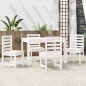 vidaXL 5-tlg. Garten-Essgruppe Weiß Massivholz Kiefer
