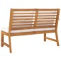 Gartenbank 114,5 cm mit Cremeweißen Kissen Massivholz Akazie Gartenbank 114,5 cm mit Cremeweißen Kissen Massivholz Akazie
