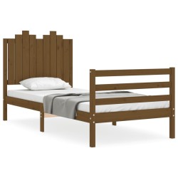 vidaXL Massivholzbett mit Kopfteil Honigbraun 90x200 cm