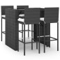 vidaXL 5-tlg. Gartenbar-Set mit Kissen Schwarz Poly Rattan vidaXL 5-tlg. Gartenbar-Set mit Kissen Schwarz Poly Rattan
