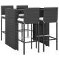 vidaXL 5-tlg. Gartenbar-Set mit Kissen Schwarz Poly Rattan vidaXL 5-tlg. Gartenbar-Set mit Kissen Schwarz Poly Rattan